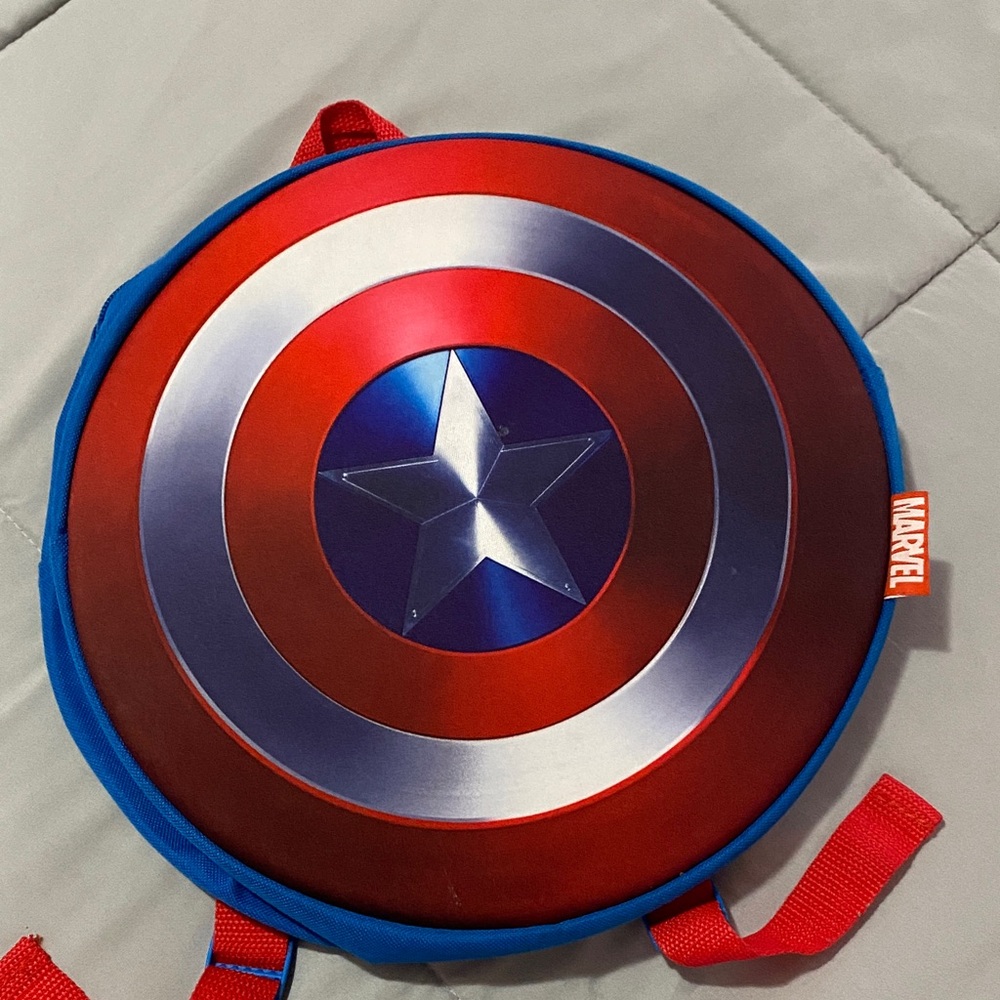 Marvel Captain America Red and Blue Shield Backpack